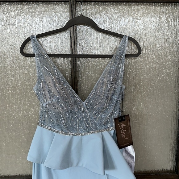Mac Duggal EMBELLISHED ILLUSION SLEEVELESS PEPLUM GOWN size 8 $598 - Picture 5 of 12